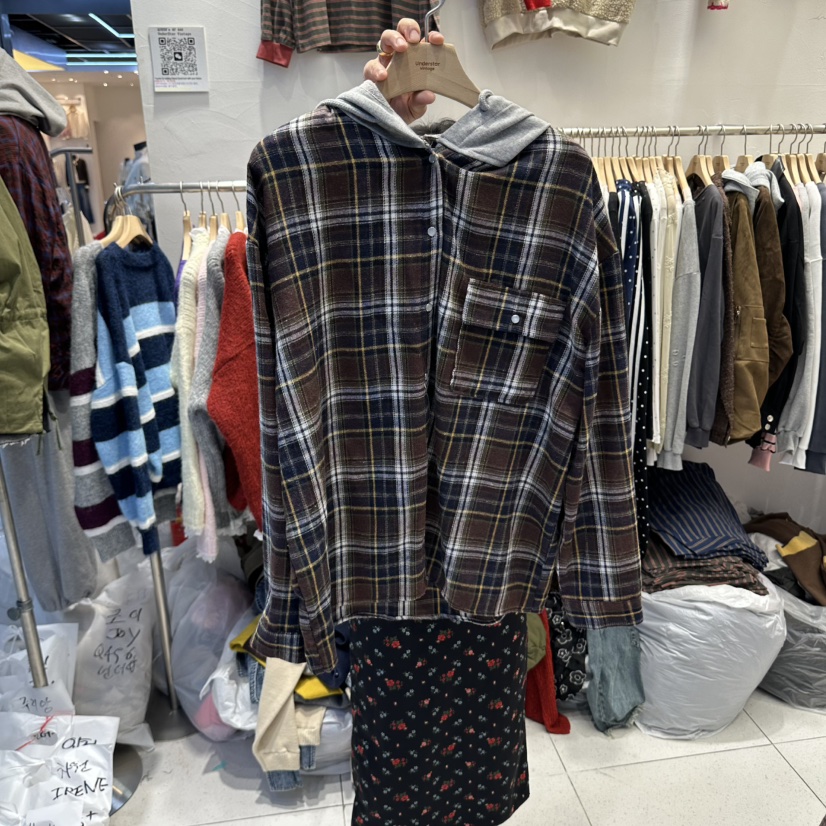 UNDERSTAR_VINTAGE東大門代購女裝新品推薦襯衫蕾絲衫連帽衫格紋UNDERSTAR_VINTAGE襯衫/蕾絲衫圖色2