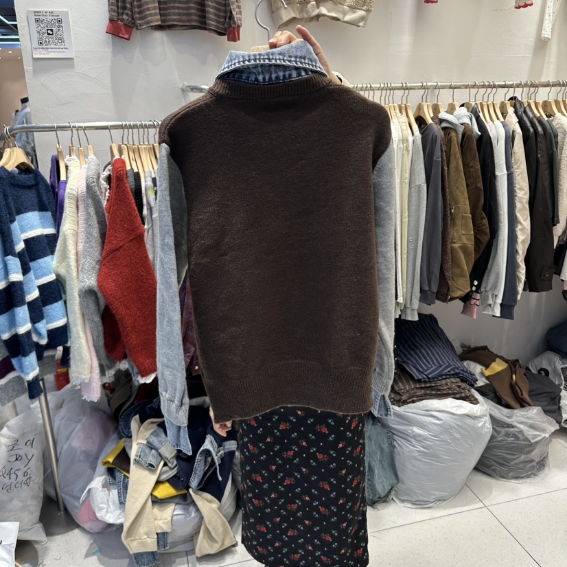 UNDERSTAR_VINTAGE東大門直郵女裝新品熱賣休閑夾克撞色開衫UNDERSTAR_VINTAGE夾克