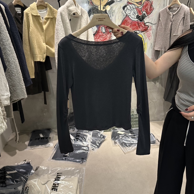 LAMAGIEPIE/LAMAGIE GREY東大門直郵女士新款休閑長袖T恤LAMAGIEPIE/LAMAGIE GREY長袖T恤圖色3墨色