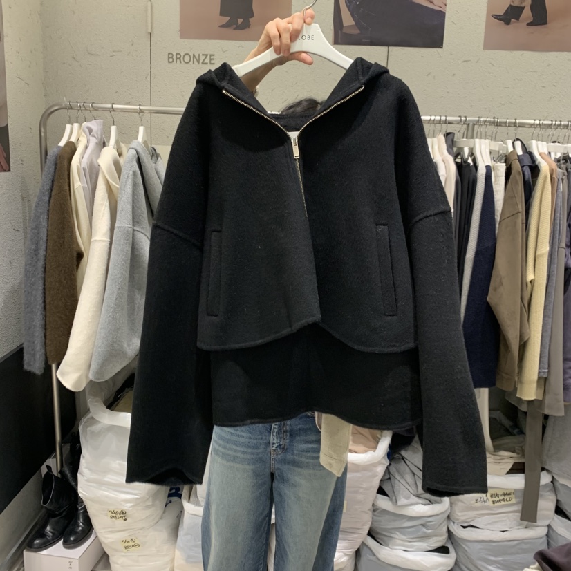 BRONZE東大門實拍女士新品休閑時尚推薦真品短款大衣手工BRONZE短款大衣圖色3