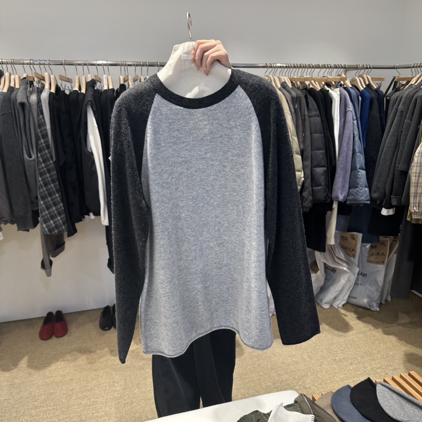 SELF SERVICE/MASOF東大門實拍女士新品休閑毛衣插肩袖撞色SELF SERVICE/MASOF毛衣圖色3
