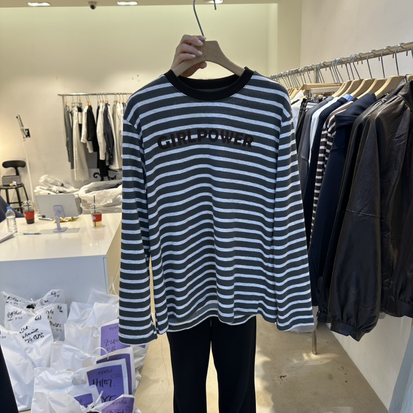 EYEFUL-Q東大門直郵女士新款人氣休閑真品長袖T恤天鵝絨eyeful長袖T恤圖色2綠色