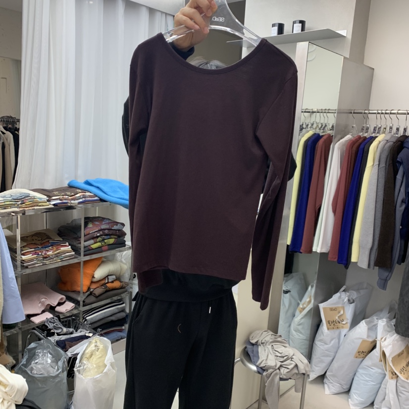 LEESEED-A/SEED東大門實拍女裝新品休閑時尚長袖T恤兩面穿SEeD-SOBORO長袖T恤