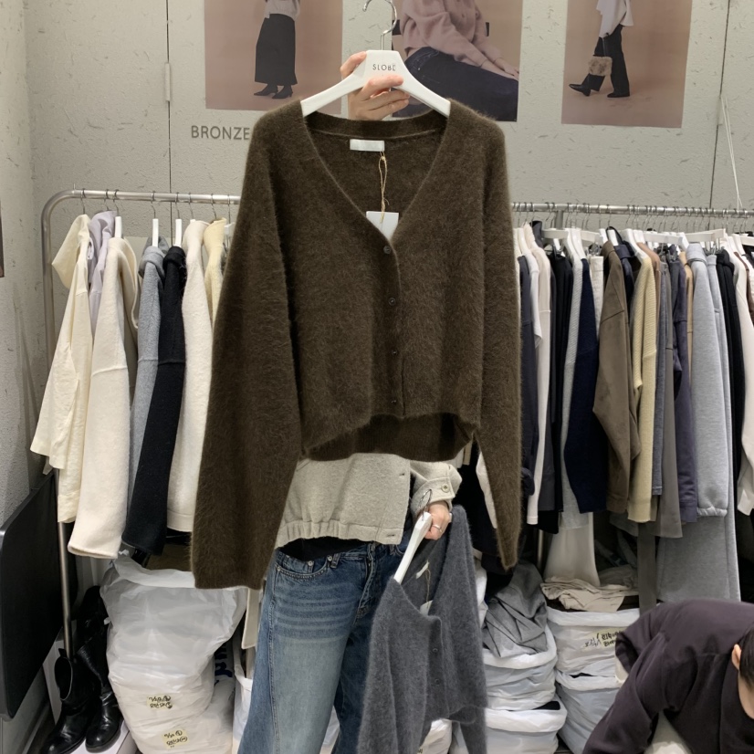 BRONZE韓國直郵女士新品人氣推薦熱賣休閑真品開衫浣熊毛衣BRONZE開衫圖色2