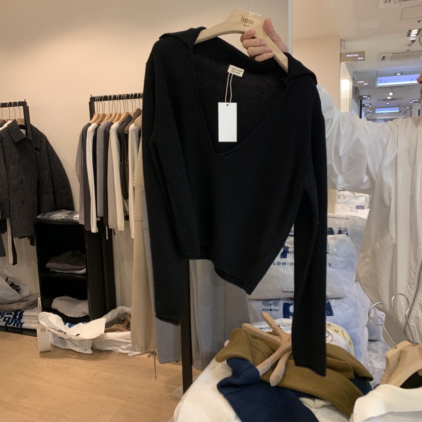 LA MAGIE FEMME東大門代購女裝新款時尚真品熱賣毛衣深VLamagie Femme毛衣圖色3