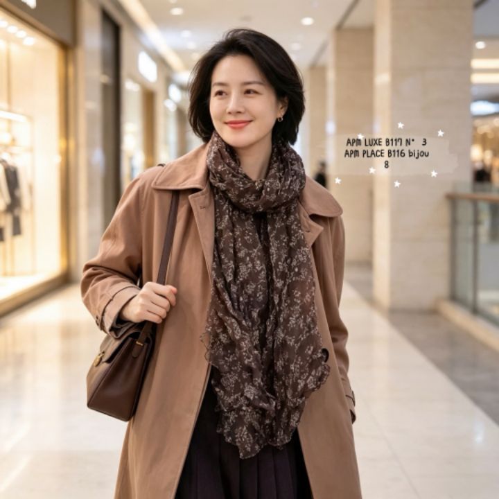 N3韓國直郵女士新款熱賣時尚真品人氣職業圍巾披肩褶皺圍巾N3圍巾/披肩