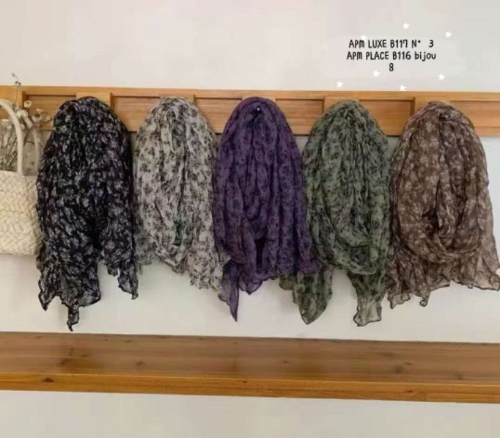 N3韓國直郵女士新款熱賣時尚真品人氣職業圍巾披肩褶皺圍巾N3圍巾/披肩