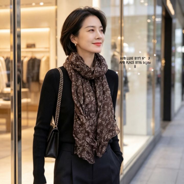 N3韓國直郵女士新款熱賣時尚真品人氣職業圍巾披肩褶皺圍巾N3圍巾/披肩