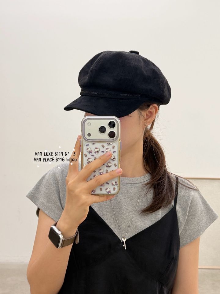 N3韓國直郵女裝新款職業熱賣真品時尚推薦帽子絨面革貝雷N3帽子