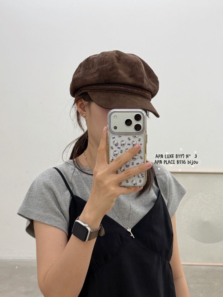 N3韓國直郵女裝新款職業熱賣真品時尚推薦帽子絨面革貝雷N3帽子