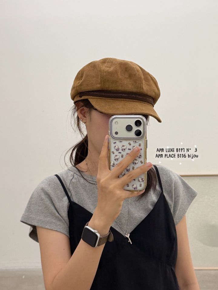 N3韓國直郵女裝新款職業熱賣真品時尚推薦帽子絨面革貝雷N3帽子