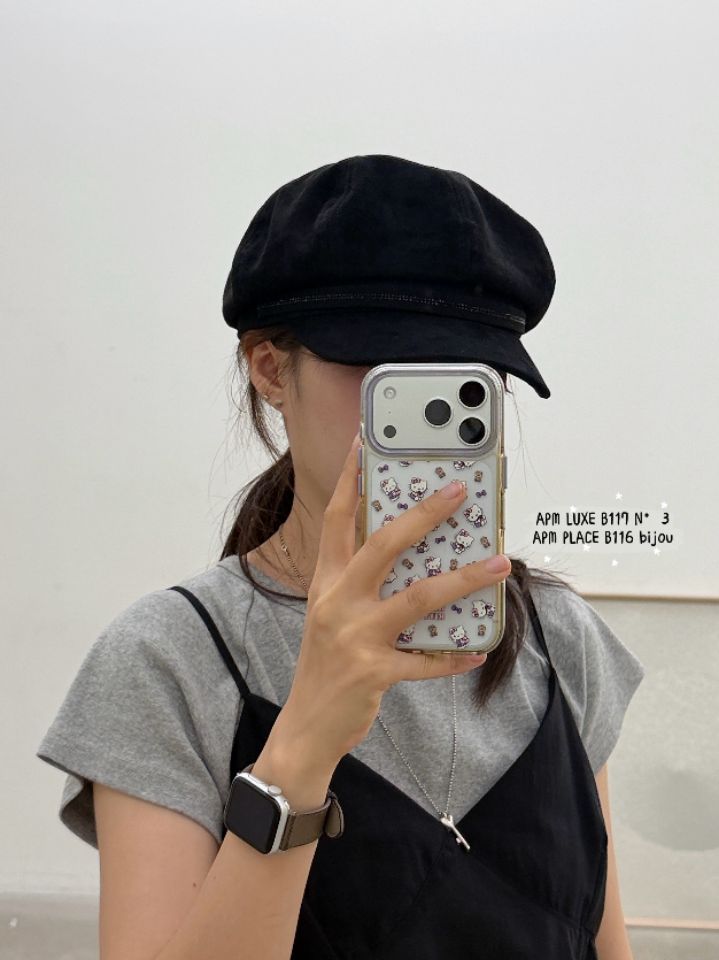 N3韓國直郵女裝新款職業熱賣真品時尚推薦帽子絨面革貝雷N3帽子