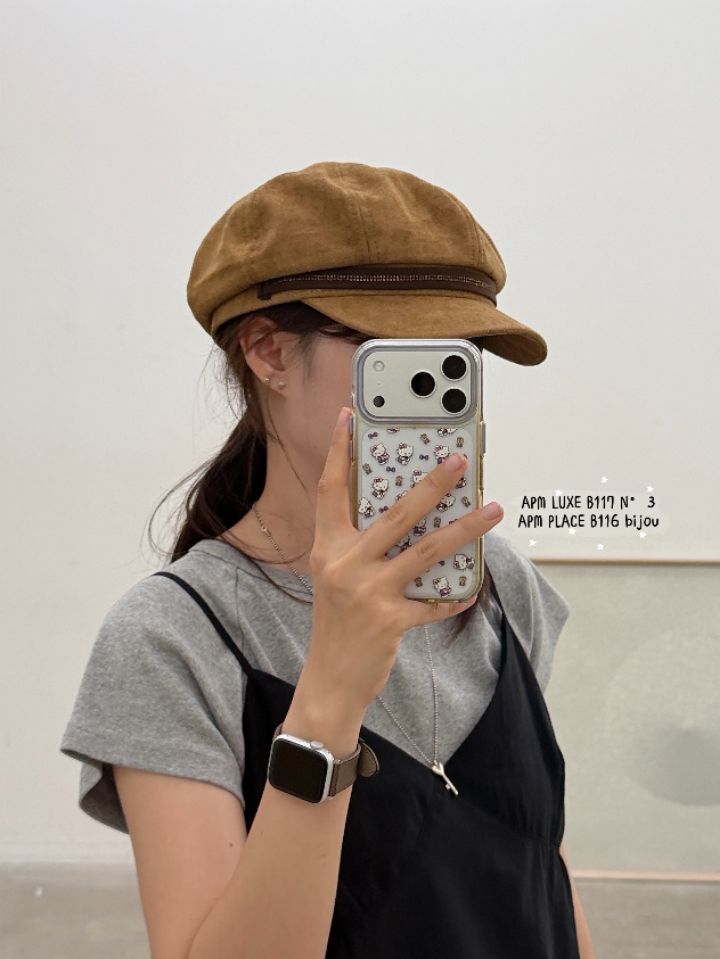 N3韓國直郵女裝新款職業熱賣真品時尚推薦帽子絨面革貝雷N3帽子