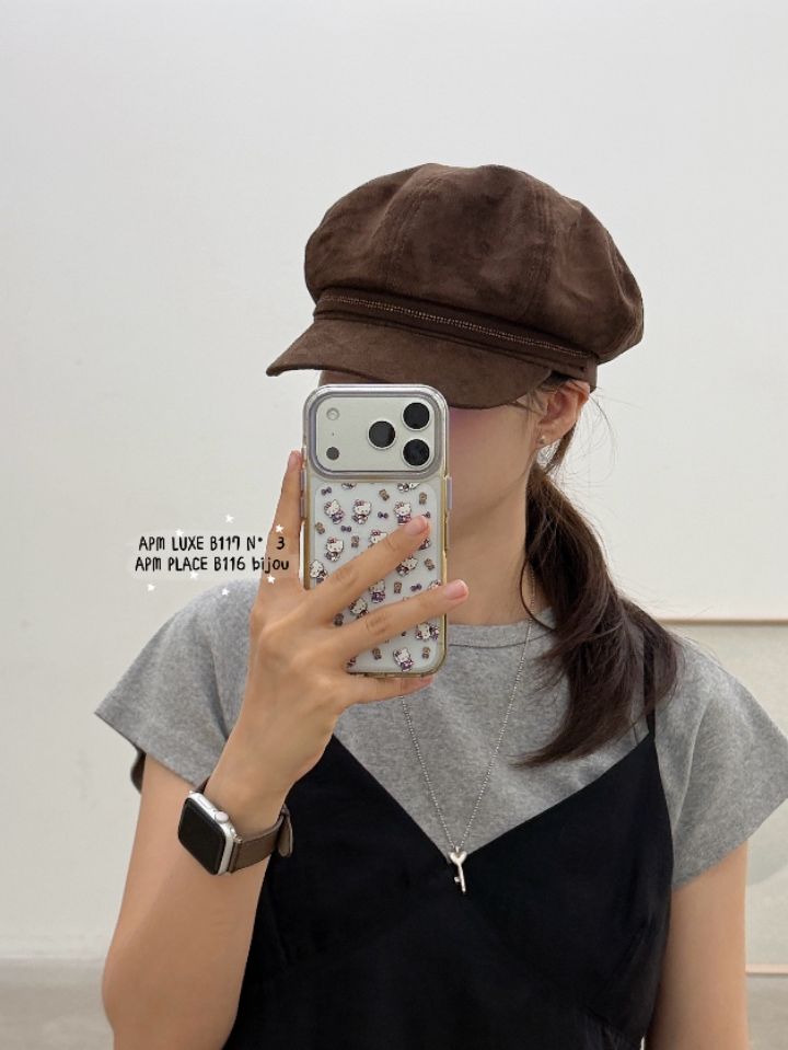 N3韓國直郵女裝新款職業熱賣真品時尚推薦帽子絨面革貝雷N3帽子
