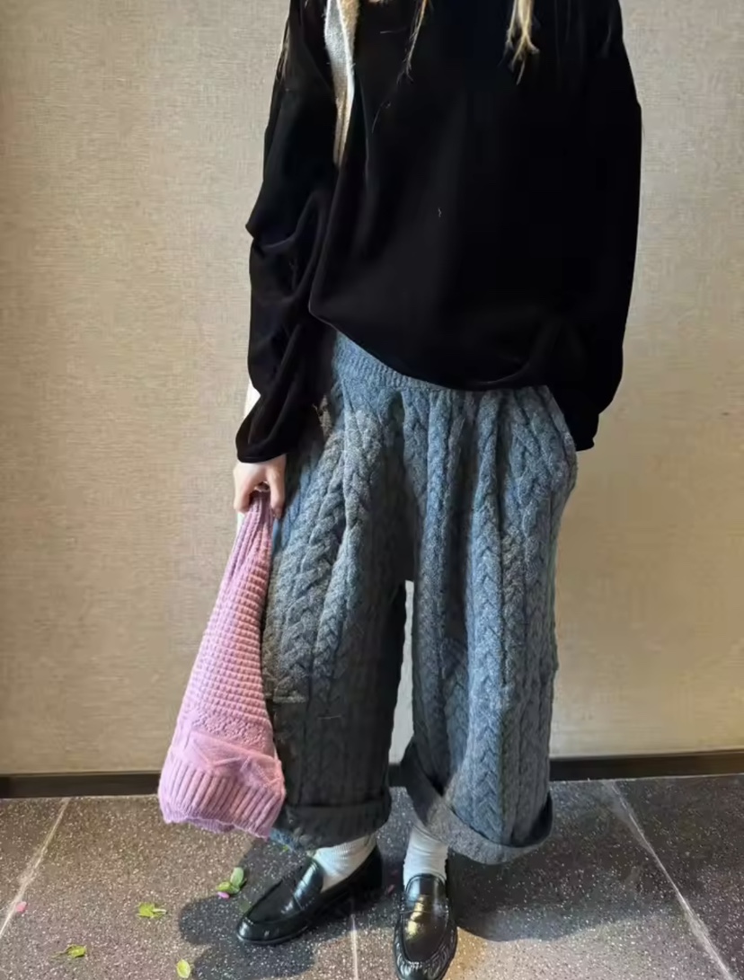 SYMBOL韓國代購女士新品休閑真品人氣推薦時尚休閑褲針織褲SYMBOL休閑褲