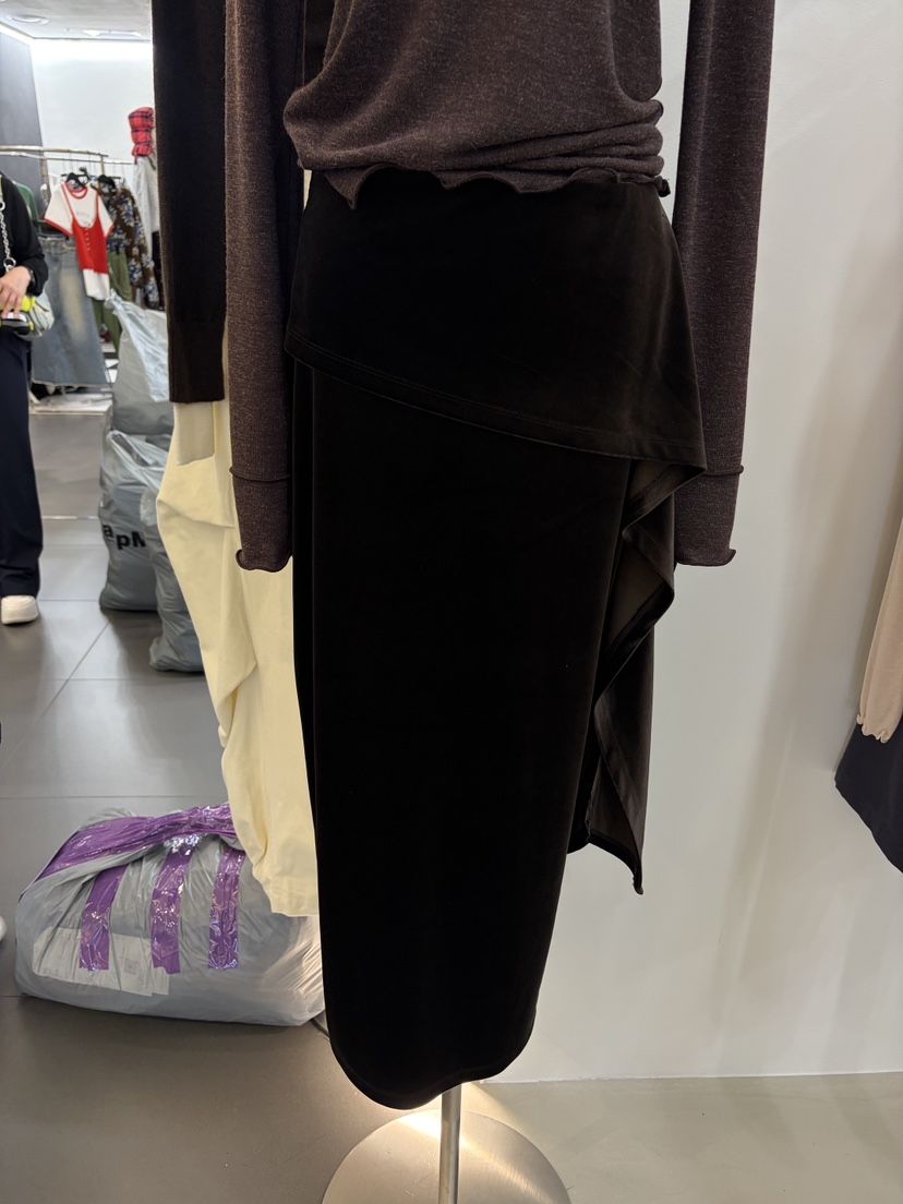 MYO韓國直郵女士新品真品時尚休閑推薦熱賣人氣長裙天鵝絨MYO長裙圖色3棕色