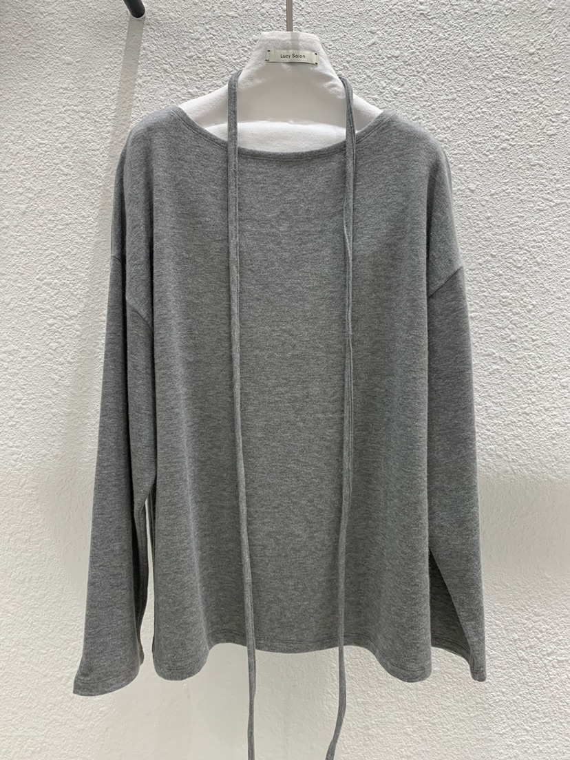 LUCY SALON東大門實拍女裝新品人氣時尚休閑長袖T恤含脖帶LUCY SALON長袖T恤圖色2