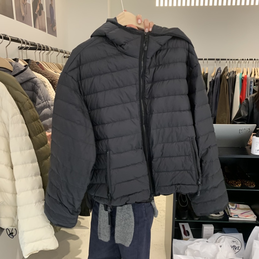 PLATE東大門實拍女士新品時尚休閑短款羽絨服奶油色連帽鴨絨ANOTHER PLATE MOOD WEAR短款羽絨服圖色2