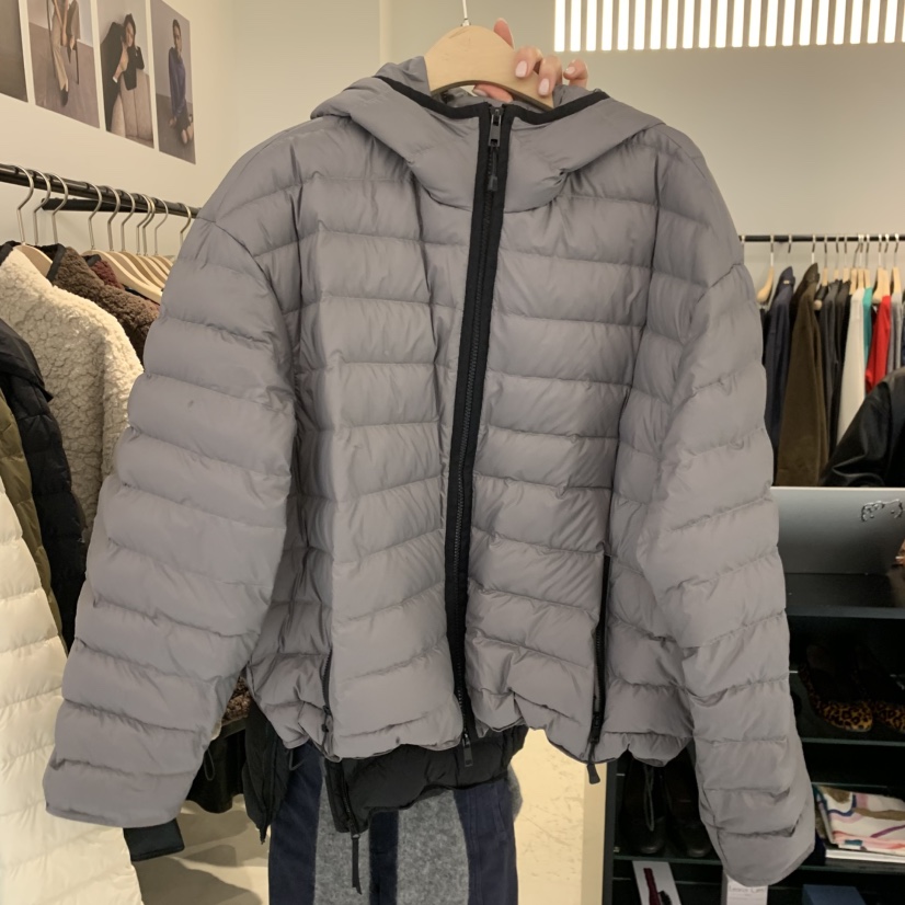 PLATE東大門實拍女士新品時尚休閑短款羽絨服奶油色連帽鴨絨ANOTHER PLATE MOOD WEAR短款羽絨服圖色3