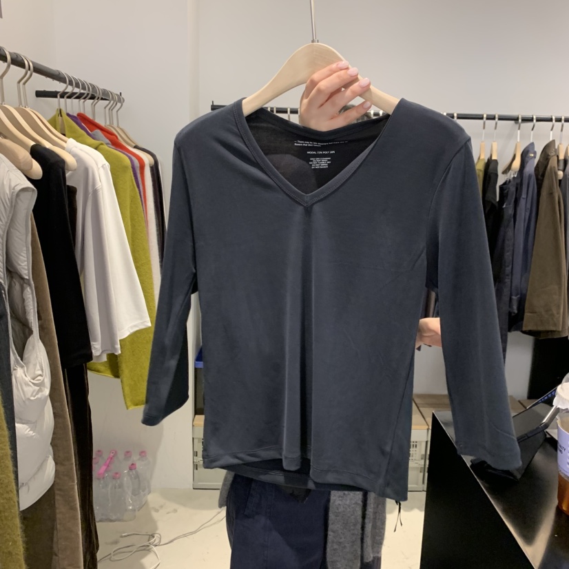PLATE韓國代購女裝新品人氣推薦真品時尚休閑熱賣T恤V領ANOTHER PLATE MOOD WEART恤圖色2