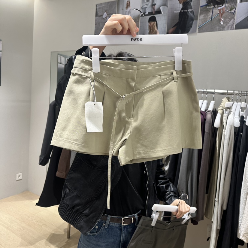 FAVOR-P東大門代購女士新品熱賣推薦真品休閑短褲含腰帶FAVOR-P短褲圖色1