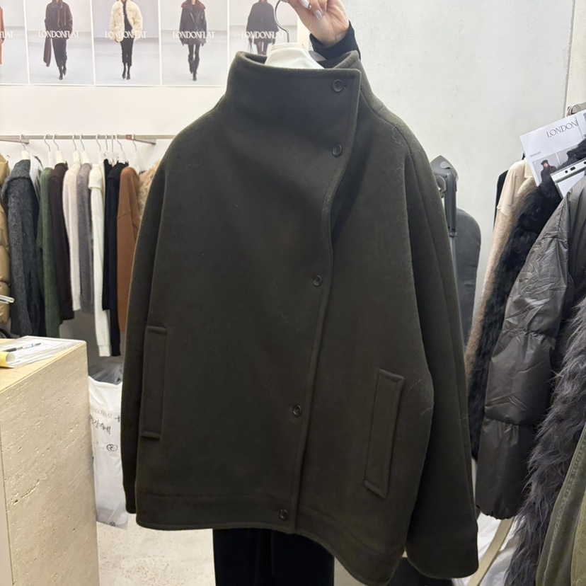LONDON FLAT東大門直郵女士新品熱賣人氣真品短款大衣高領LONDON FLAT短款大衣圖色1