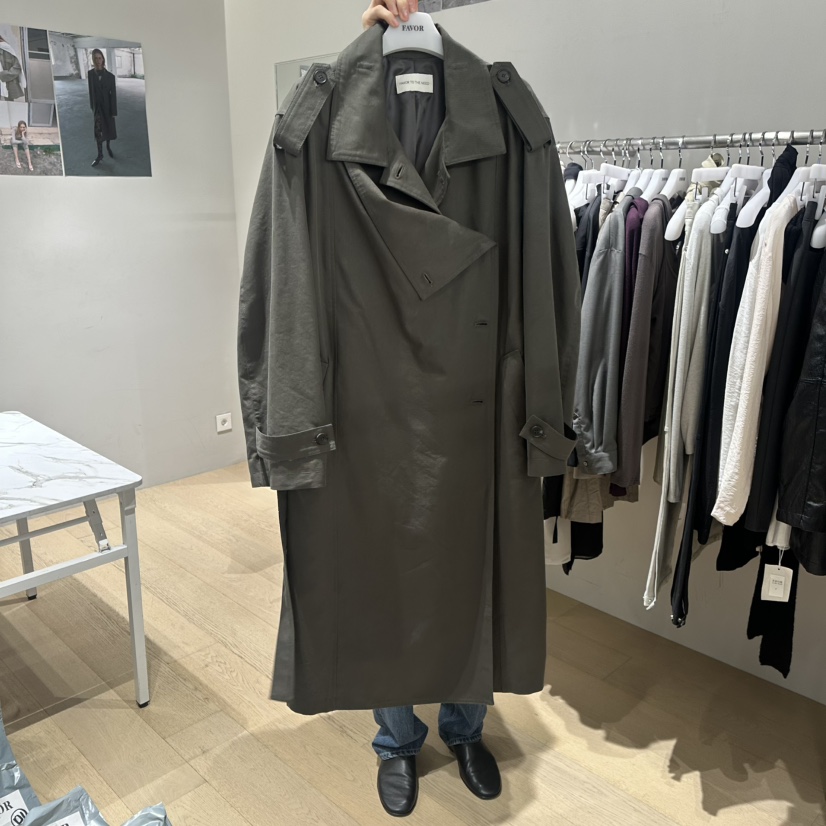 FAVOR-P韓國代購女裝新品人氣時尚熱賣休閑長款風衣含腰帶FAVOR-P長款風衣圖色2
