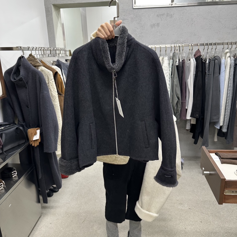 WEARABLE-L韓國直郵女裝新品時尚熱賣人氣推薦短款大衣羊駝WEARABLE短款大衣圖色2