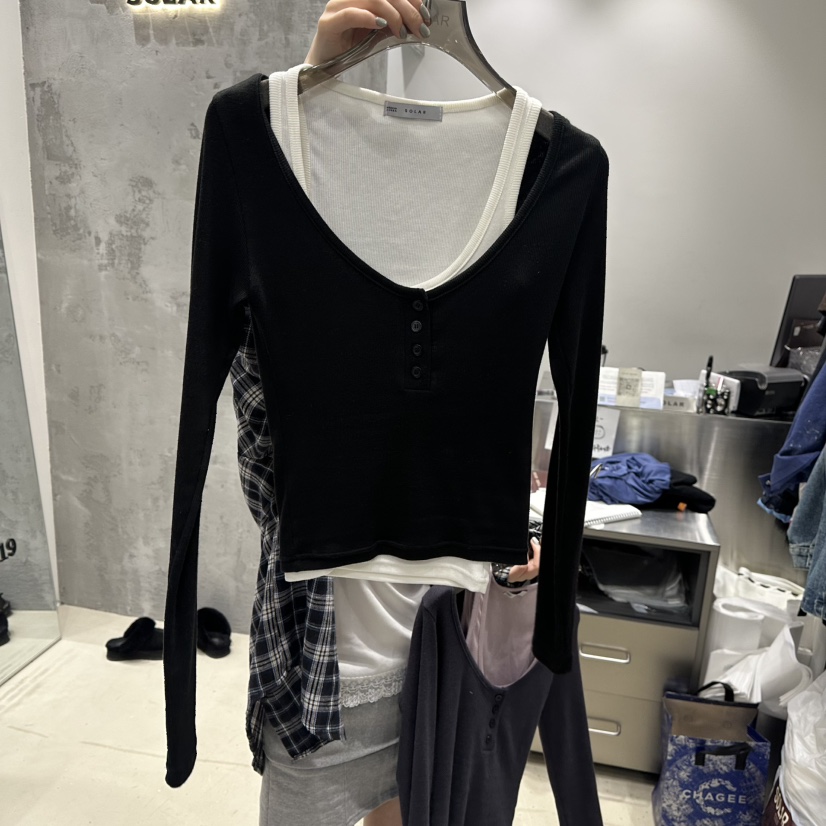 SOLAR韓國代購女士新品推薦時尚熱賣真品人氣休閑套裝兩件套SOLAR套裝圖色3