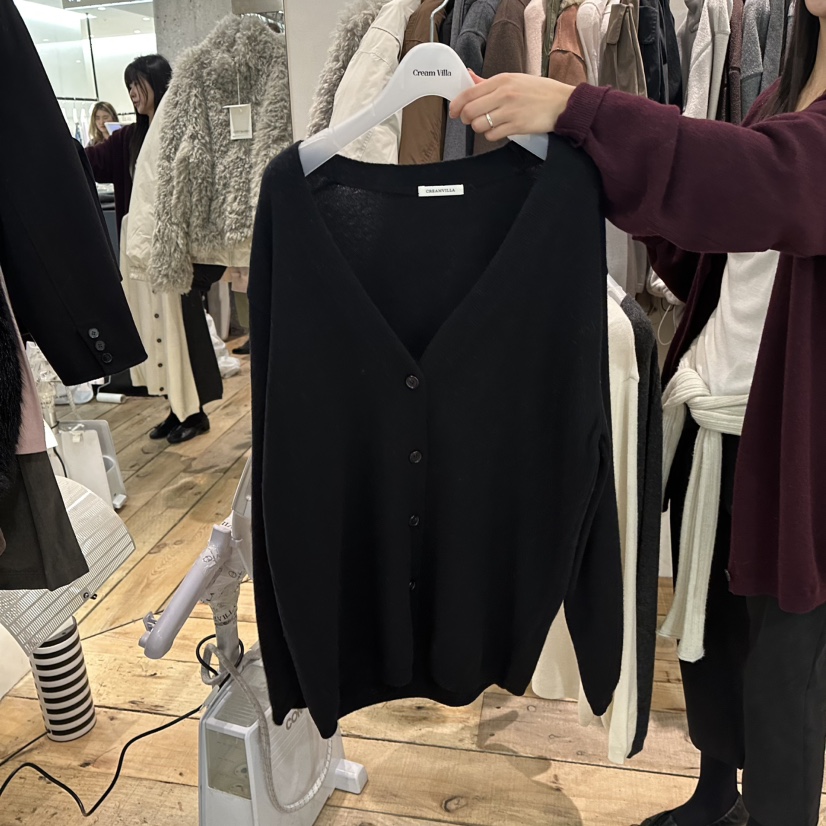 CREAM VILLA東大門代購女士新品時尚開衫寬松開襟CREAM VILLA開衫圖色4黑色