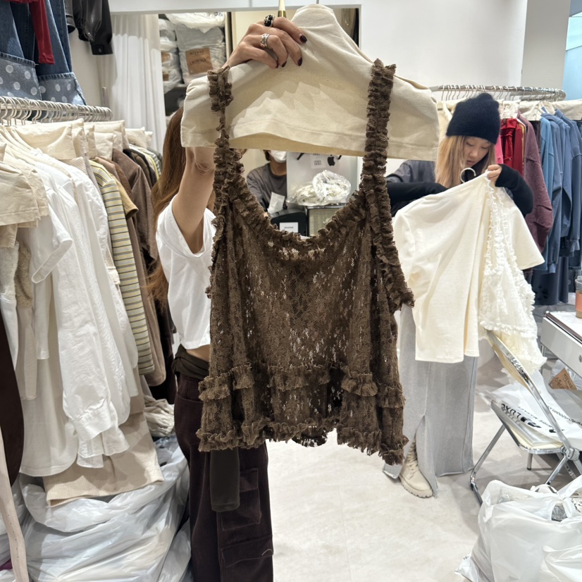 MIENNE東大門直郵女裝新品人氣熱賣真品推薦吊帶背心褶邊MIENNE吊帶/背心