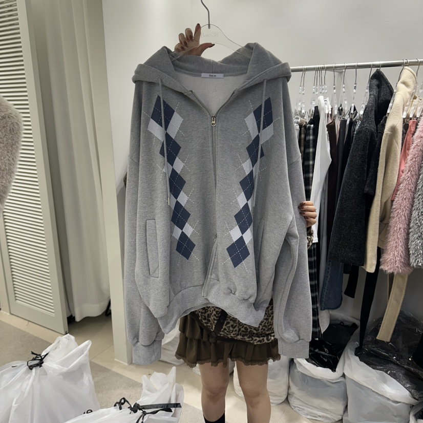 BAIE.38東大門實拍女裝新品人氣衛衣拉鏈連帽衫連帽衫加絨BAIE.38衛衣圖色1