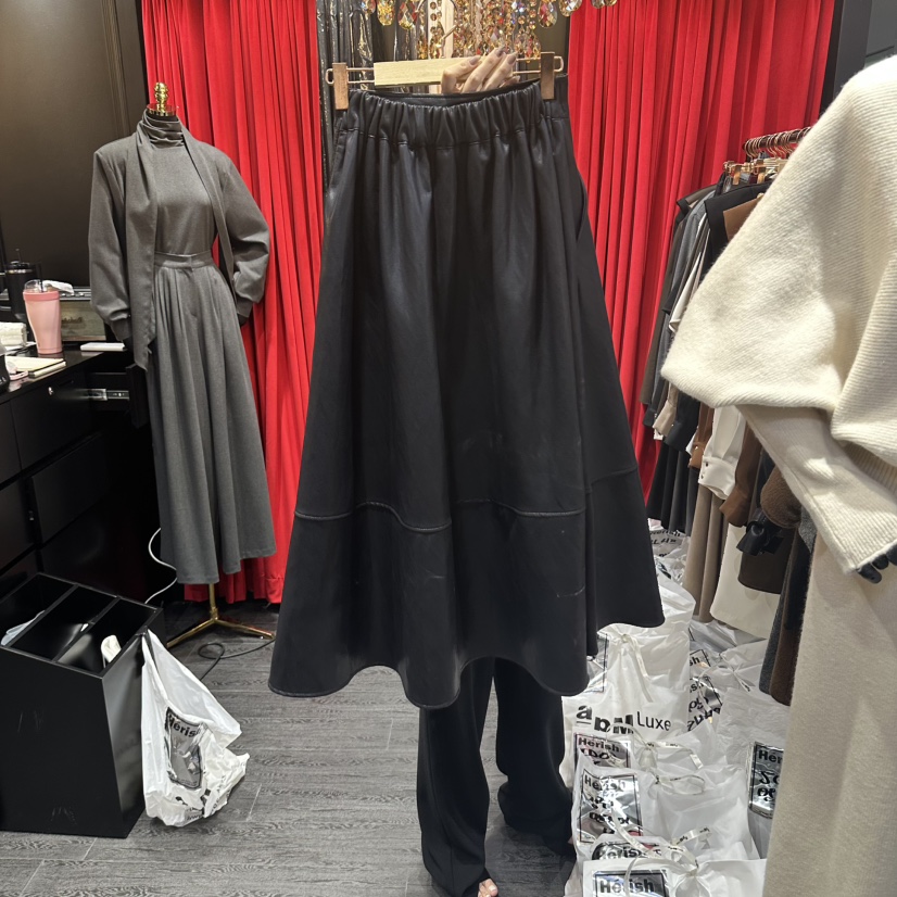 HERISH-HAUTE東大門代購女裝新品時尚人氣休閑推薦長裙皮革Herish-Haute長裙