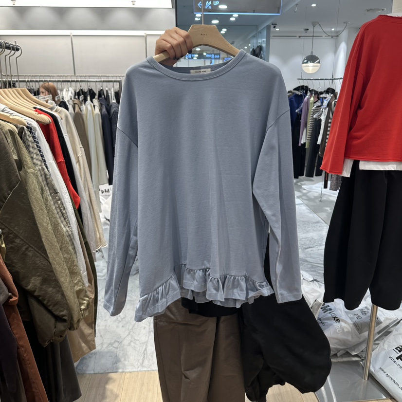 REVE-L韓國直郵女士新品推薦真品人氣休閑時尚熱賣長袖T恤REVE-L長袖T恤圖色2