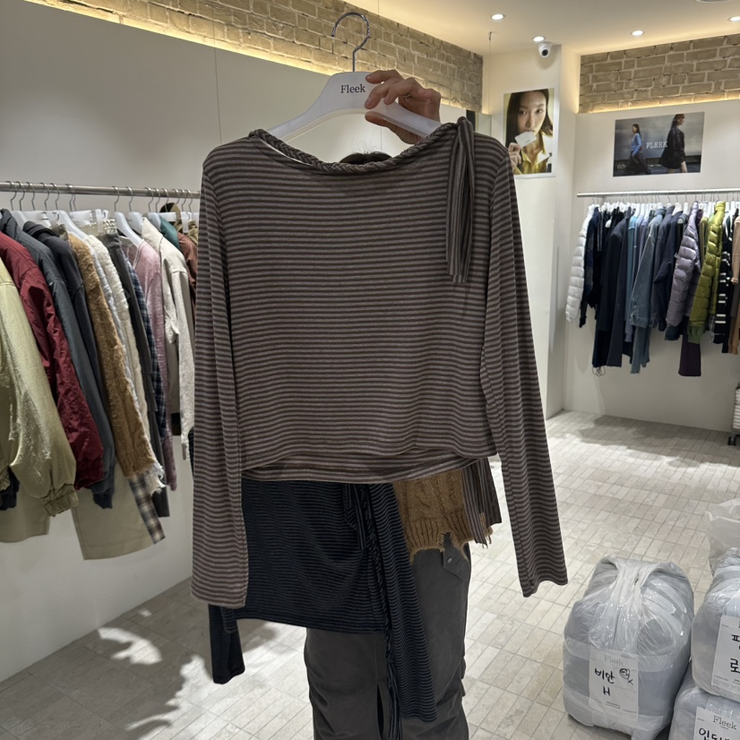 FLEEK韓國代購女士新品熱賣推薦休閑真品時尚人氣長袖T恤Fleek長袖T恤圖色2棕色
