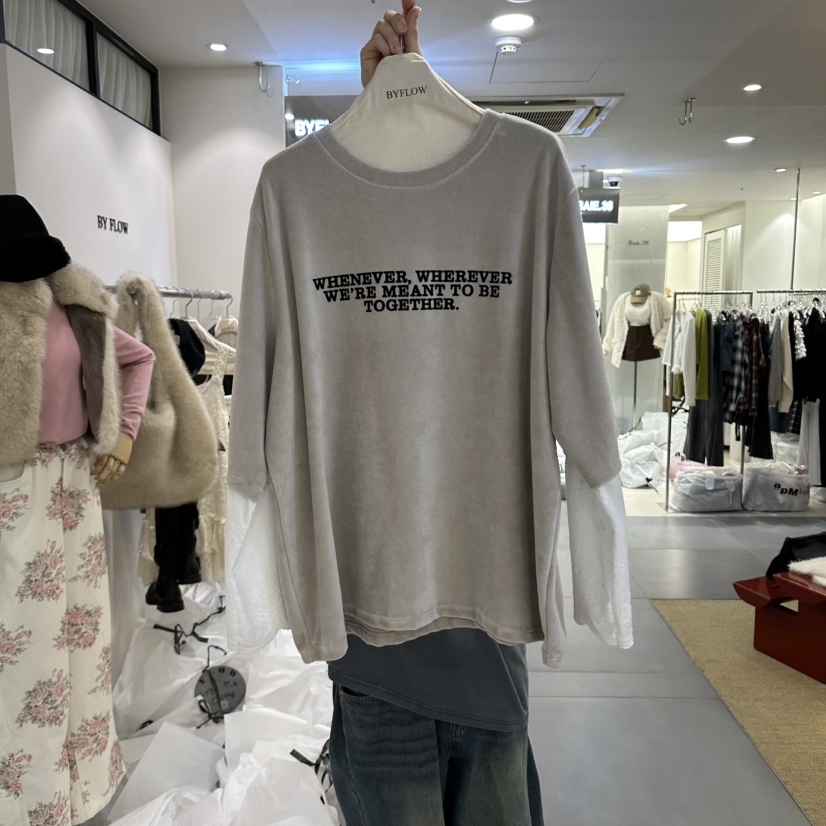 BY FLOW東大門直郵女士新品休閑真品熱賣推薦時尚長袖T恤BY FLOW長袖T恤圖色2