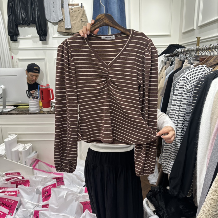 J.RITZY韓國代購女士新品熱賣時尚真品人氣休閑推薦長袖T恤J.RITZY長袖T恤圖色4紅色
