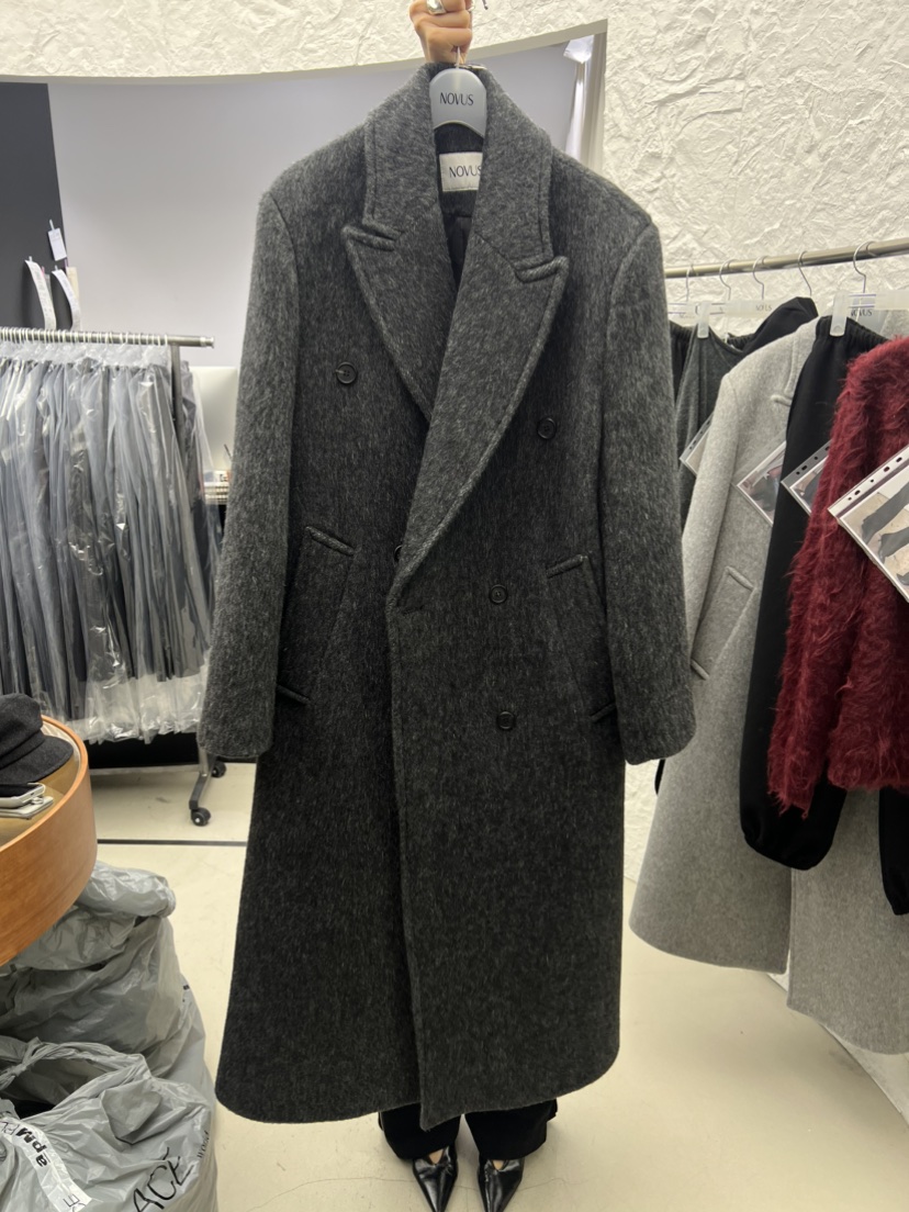 NOVUS韓國直郵女裝新品推薦熱賣真品休閑時尚中長款大衣雙層NOVUS中長款大衣圖色3
