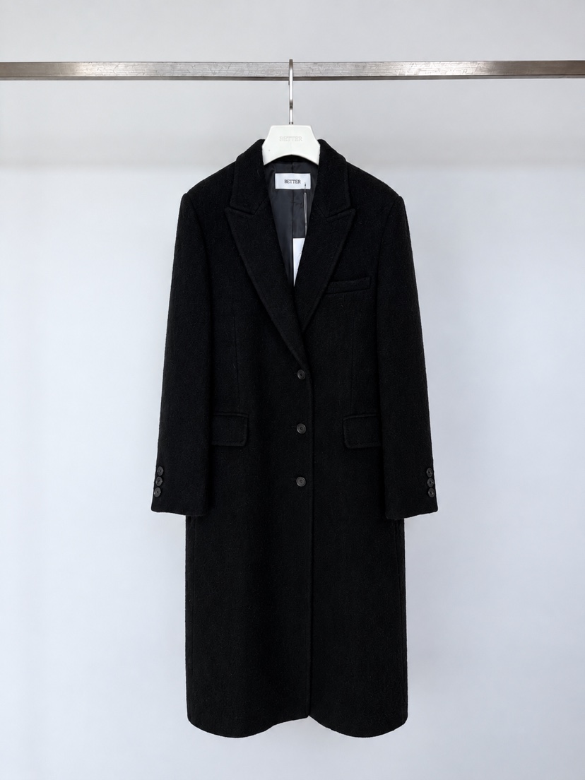 BETTER-A韓國代購女士新品熱賣真品推薦休閑中長款大衣羊駝BETTER-A中長款大衣圖色2