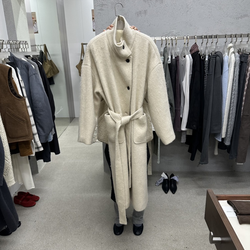 WEARABLE-L韓國代購女士新款推薦中長款大衣含手套含腰帶不含WEARABLE中長款大衣圖色1