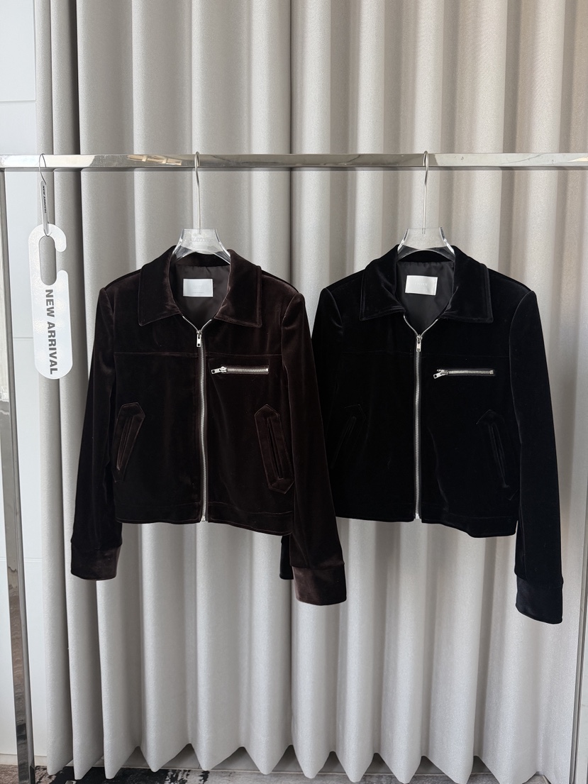 CLOTH韓國代購女士新品推薦時尚人氣休閑真品夾克天鵝絨拉鏈CLOTH夾克