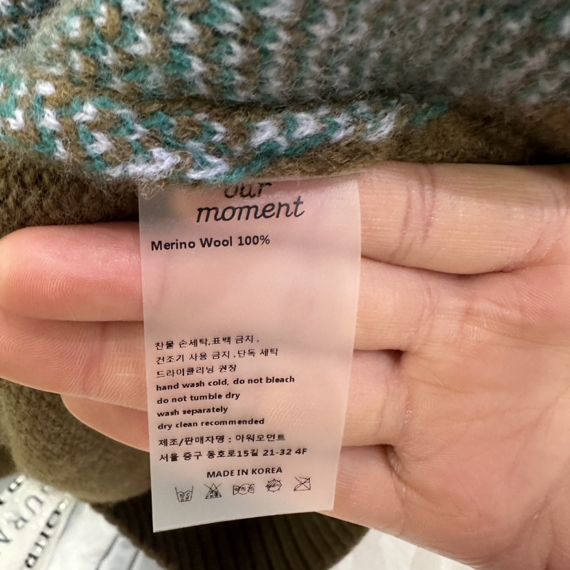 OURMOMENT韓國代購女士新品時尚推薦休閑人氣毛衣菱形花紋OURMOMENT毛衣