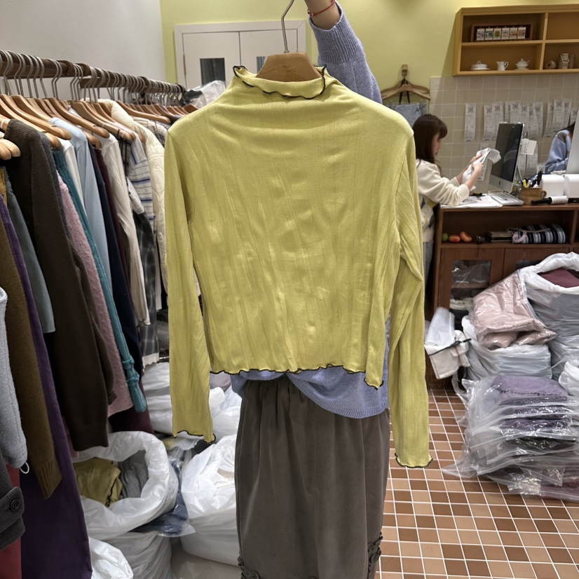 OURMOMENT韓國直郵女士新品熱賣休閑人氣推薦真品長袖T恤OURMOMENT長袖T恤圖色2