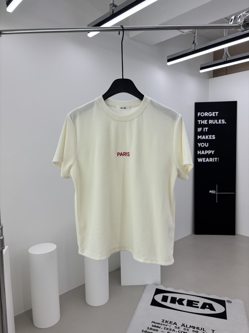 RED-A東大門代購女裝新款真品推薦人氣時尚休閑熱賣T恤絲絨RED-AT恤圖色1