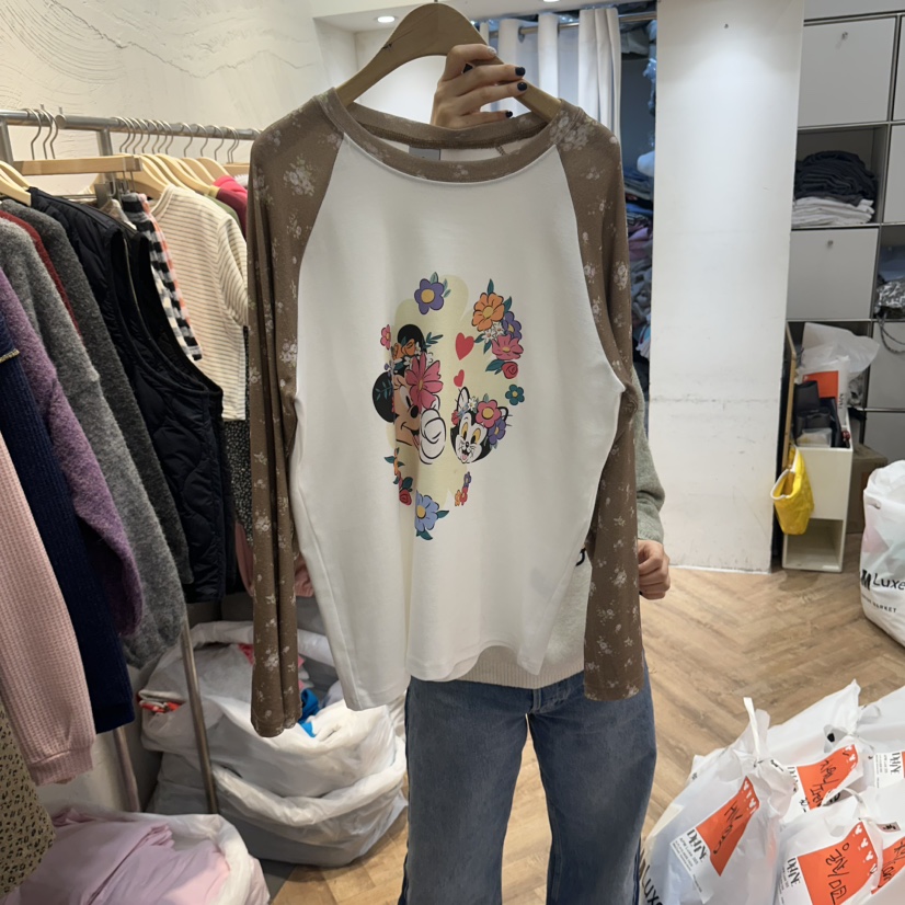 DE LINE韓國直郵女裝新款時尚熱賣人氣真品休閑推薦長袖T恤DE LINE長袖T恤圖色2