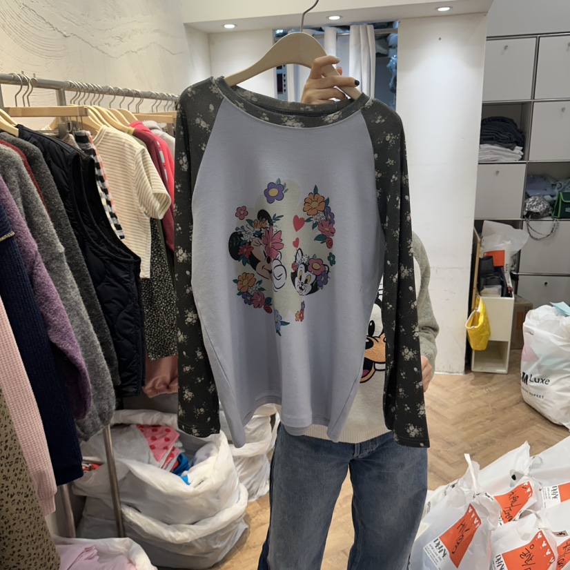 DE LINE韓國直郵女裝新款時尚熱賣人氣真品休閑推薦長袖T恤DE LINE長袖T恤圖色3