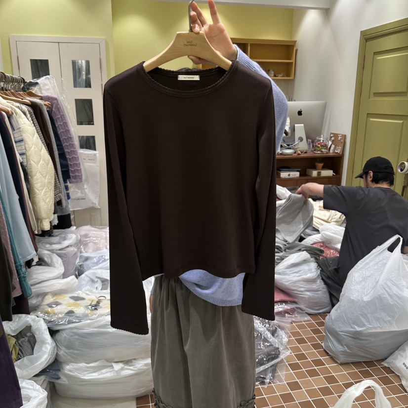 OURMOMENT韓國直郵女裝新品人氣時尚推薦真品休閑長袖T恤OURMOMENT長袖T恤圖色3