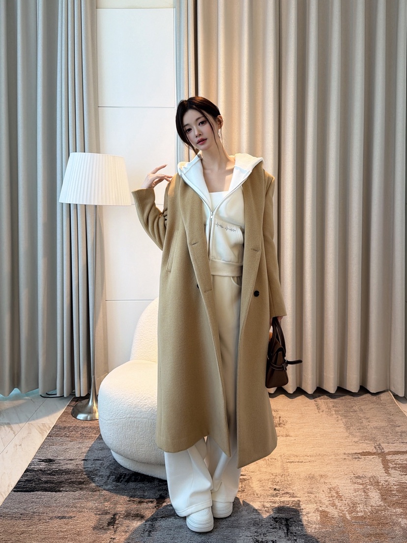 CLOTH東大門實拍女裝新品熱賣人氣真品推薦中長款大衣雙層CLOTH中長款大衣