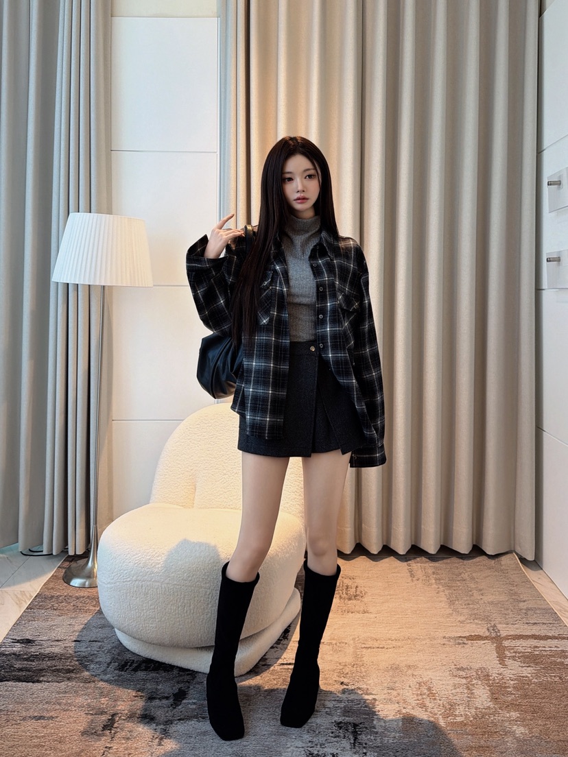 CLOTH韓國代購女士新品人氣推薦時尚熱賣真品襯衫蕾絲衫格紋CLOTH襯衫/蕾絲衫