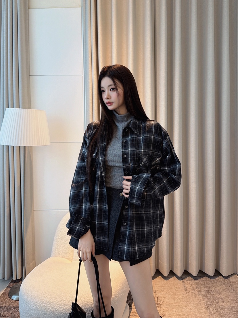 CLOTH韓國代購女士新品人氣推薦時尚熱賣真品襯衫蕾絲衫格紋CLOTH襯衫/蕾絲衫